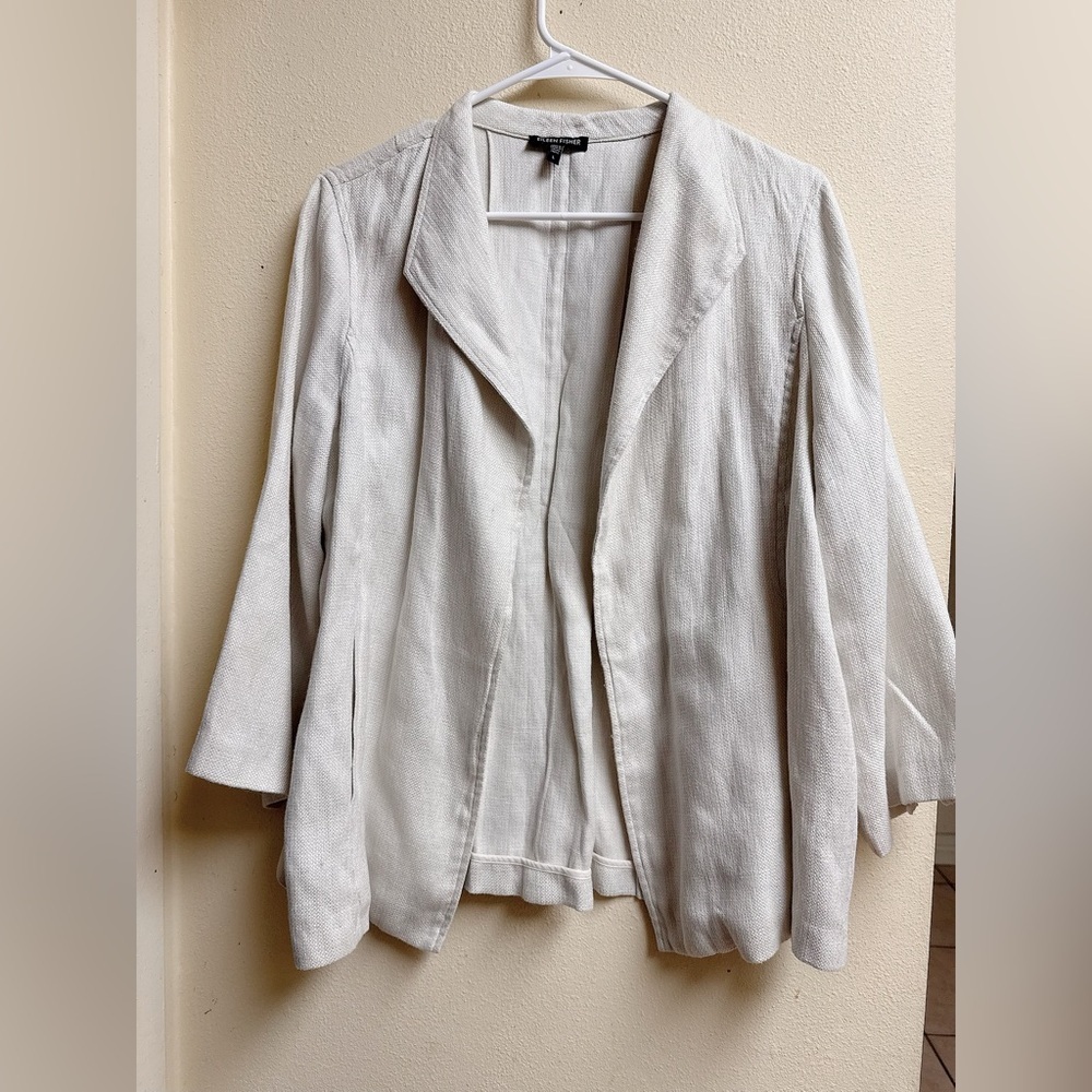 Eileen Fisher Beige Textured Blazer - Size L